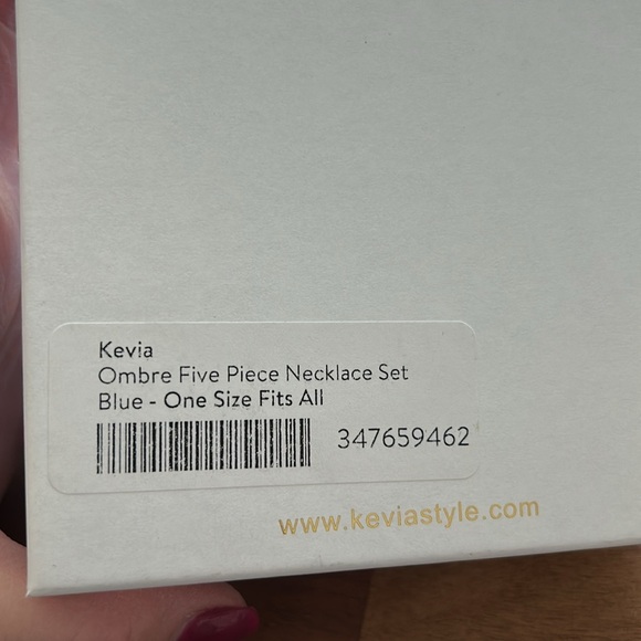 Kevia Blue Ombre Stone & Pave Necklace Set - Picture 3 of 5